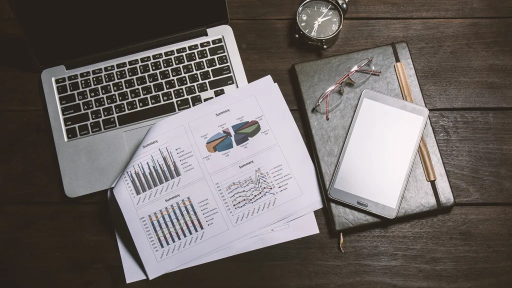 Printed report with charts showing B2B outbound benchmarks
